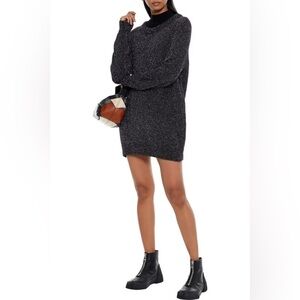 Maje / Rekon Mini tinsel Sweater Dress in grape purple Size Medium 2